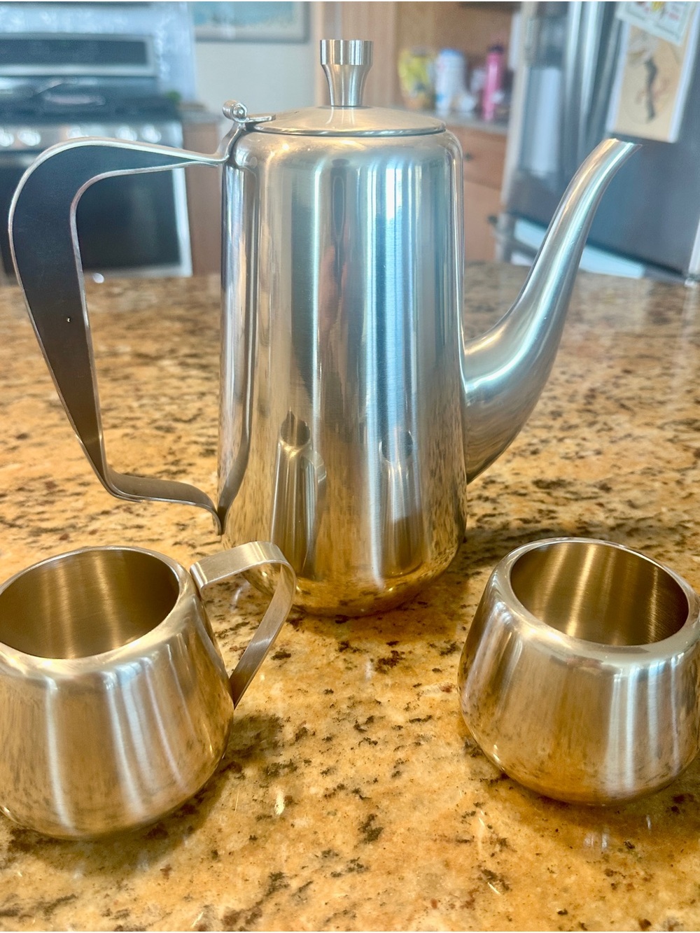 Stainless Steel Coffee/Tea Pot Set - Polished Silver Finish